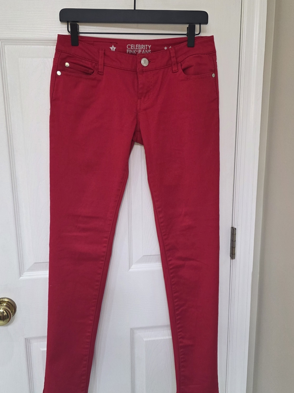 Celebrity Pink Skinny Jeans in Red